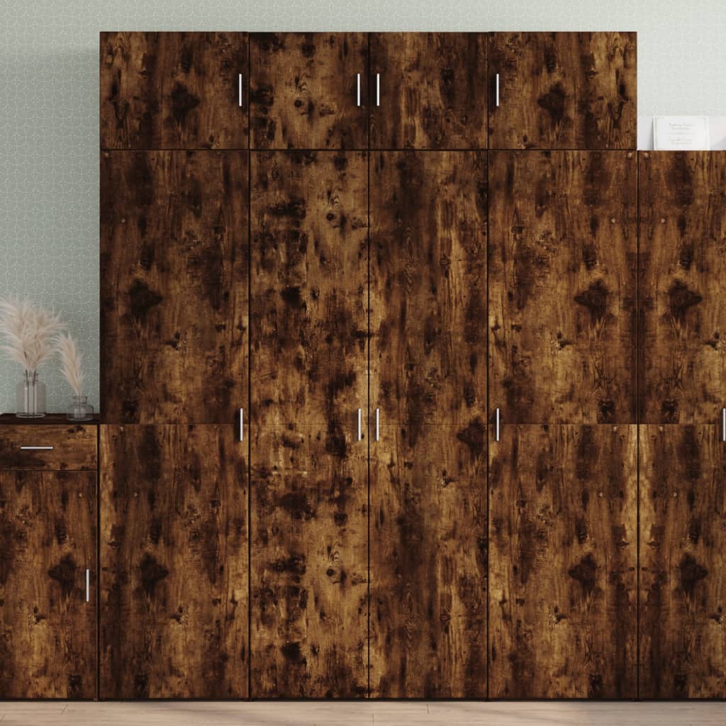 Highboard Smoked Oak 80x42.5x185 cm Engineered Wood